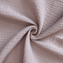 Ткань Муслин Жатый, цвет Пыльно-Розовый (на отрез)  в Люберцах