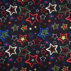 Ткань Oxford 600D PU (Ширина 1,48м), принт &quot;Звезды на черном&quot; (на отрез) в Люберцах
