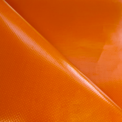 Ткань ПВХ 450 гр/м2 (Ширина 1,6м), цвет Оранжевый (на отрез) в Люберцах