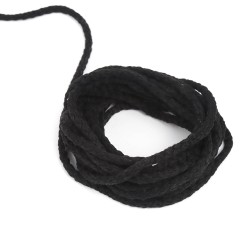 Шнур для одежды тип 2, цвет Чёрный (плетено-вязаный/полиэфир)  в Люберцах